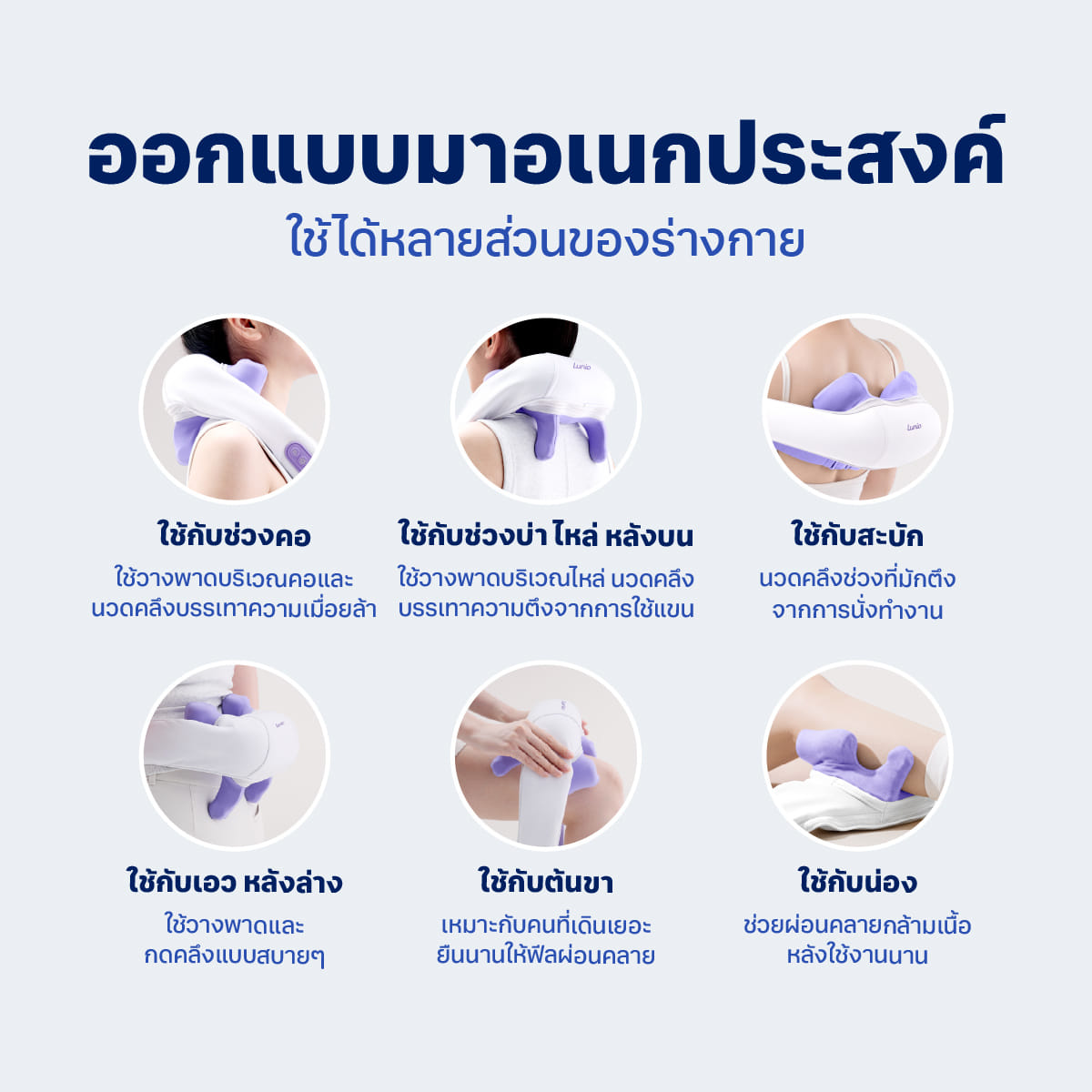 เครื่องนวดคอ บ่า ไหล่ แบบไร้สาย LUNIO รุ่น NECK & SHOULDER MASSAGER_5